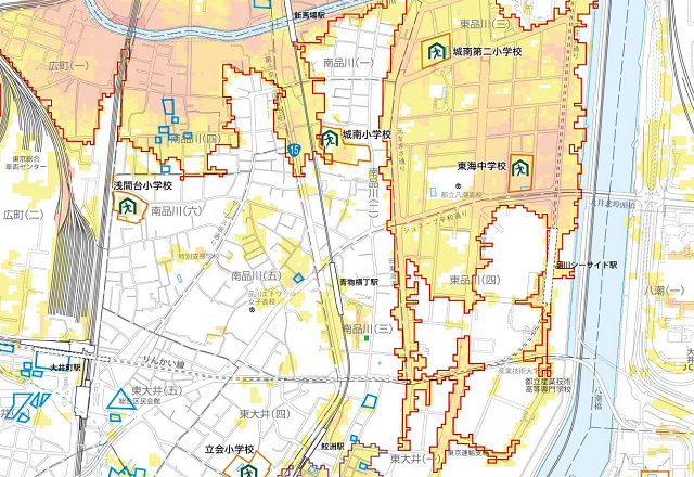 品川区浸水ハザードマップ
